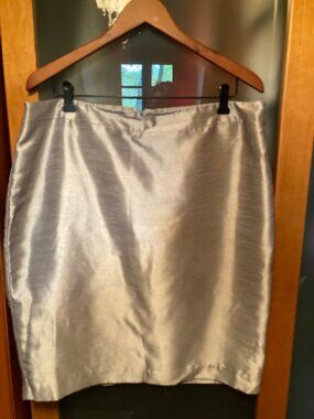 Silver pencil skirt